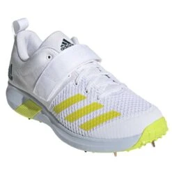 Vector Spiked Cricket Shoe Yellow -MR Cricket Hockey Adidas Vector Cricket Bowling Shoe with Strap 2022 angled