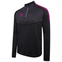 Dual 1/4 Zip Midlayer Performance Top 30 Dual 1/4 Zip Midlayer Performance Top -MR Cricket Hockey DU013 Black Pink scaled 1