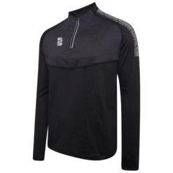 Dual 1/4 Zip Midlayer Performance Top 36 Dual 1/4 Zip Midlayer Performance Top -MR Cricket Hockey DU013 Black Silver scaled 1