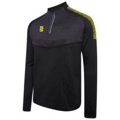 Dual 1/4 Zip Midlayer Performance Top 39 Dual 1/4 Zip Midlayer Performance Top -MR Cricket Hockey DU013 Black Yellow scaled 1