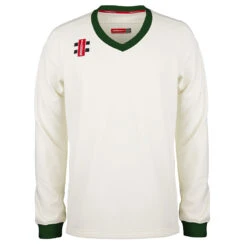 Pro Performance Long Sleeved Cricket Sweater -MR Cricket Hockey Pro Performance Green Trim M Front