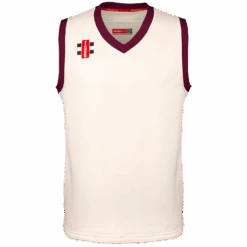 Pro Performance Sleeveless Cricket Slipover 11 Pro Performance Sleeveless Cricket Slipover -MR Cricket Hockey Pro Performance Slipover Maroon Trim M Front