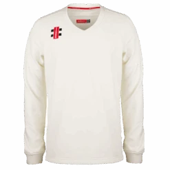 Pro Performance Long Sleeved Cricket Sweater -MR Cricket Hockey Pro Performance Sweater white Trim M Front