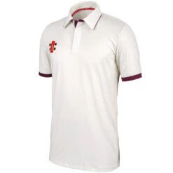 Pro Performance Cricket Shirt Short Sleeve 23 Pro Performance Cricket Shirt Short Sleeve -MR Cricket Hockey Pro Peromance Short Sleeve Maroon Trim