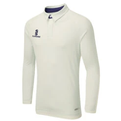Tek Cricket Shirt Long Sleeved -MR Cricket Hockey Surridge Tek Long Sleeve Cricket Shirt Navy Trim