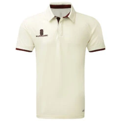 Tek Cricket Shirt Short Sleeve -MR Cricket Hockey Surridge Tek Short Sleeve Cricket Shirt Maroon trim
