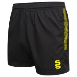 Dual Performance Short -MR Cricket Hockey du020 BLACK YELLOW